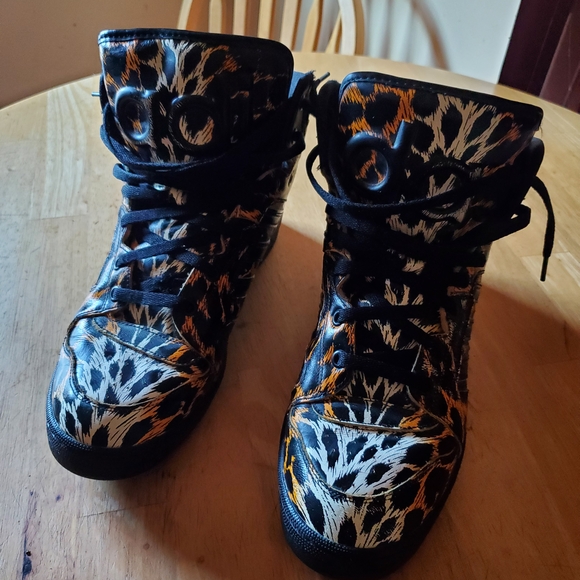 Jeremy Scott x Adidas Black and Orange Sneakers - Picture 1 of 7